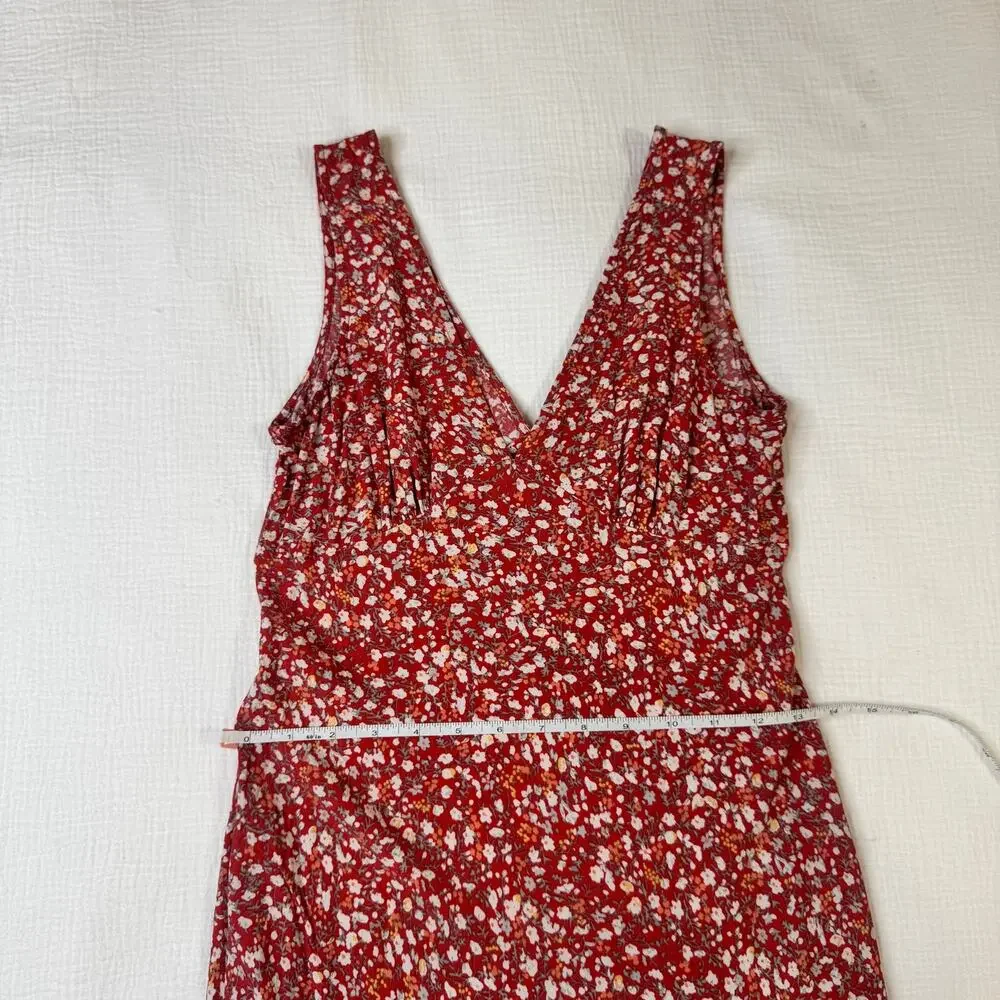Rails Audrina Red White Ditsy Floral Midi Dress Women's Small Cottage Romantic - Picture 7 of 12